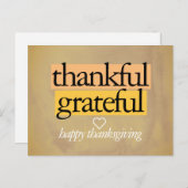 感謝と幸福: ハッピーサンクスギビング ポストカード (正面/裏面)