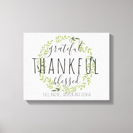 感謝と感謝とキャンバ賛美スパーソナライズされたス キャンバスプリント (正面)