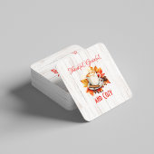 感謝と感謝と居心地の良さ – 感謝祭 スクエアペーパーコースター