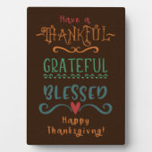 感謝と感謝と幸せな感謝祭！ フォトプラーク (正面)