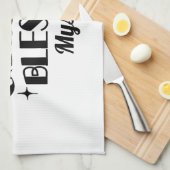 感謝と感謝と感謝賛美のきらめく贈 キッチンタオル (四つ折り)