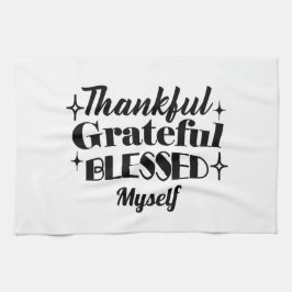 感謝と感謝と感謝賛美のきらめく贈 キッチンタオル