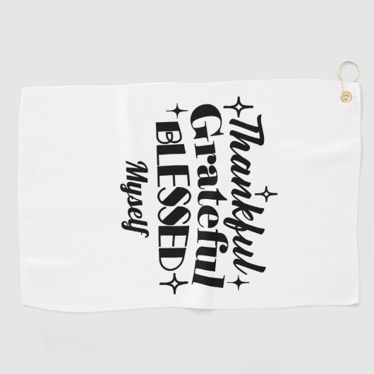 感謝と感謝と感謝賛美のきらめく贈 ゴルフタオル (横)