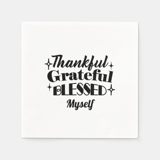 感謝と感謝と感謝賛美のきらめく贈 スタンダードカクテルナプキン (正面)