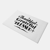 感謝と感謝と感謝賛美のきらめく贈 ドアマット (アングル)