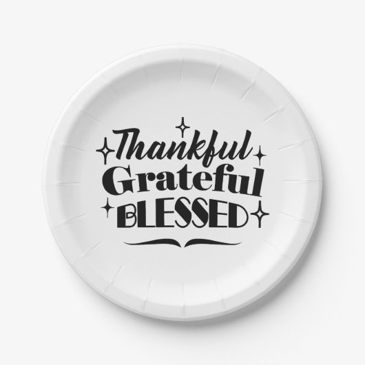 感謝と感謝と感謝賛美のきらめく贈 ペーパープレート (正面)