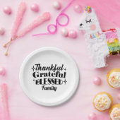 感謝と感謝と感謝賛美のきらめく贈 ペーパープレート (パーティー)