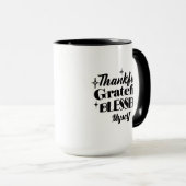 感謝と感謝と感謝賛美のきらめく贈 マグカップ (正面右)