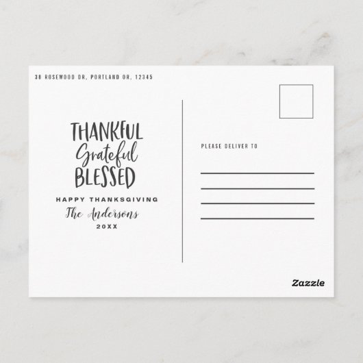 感謝と感謝と感謝賛美の写真 ポストカード (裏面)