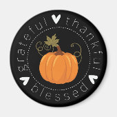 感謝と感謝と秋賛美のフォークアート マグネット (正面)