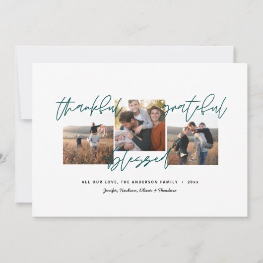 感謝と感謝と賛美すミニマルモダンの写真 案内状 (正面)