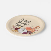 感謝と感謝と賛美のパーソナライズされたプレート ペーパープレート (アングル)