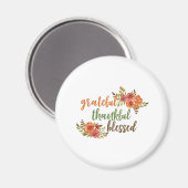 感謝と感謝と賛美フローラタイポグラフィ マグネット (正面/裏面)