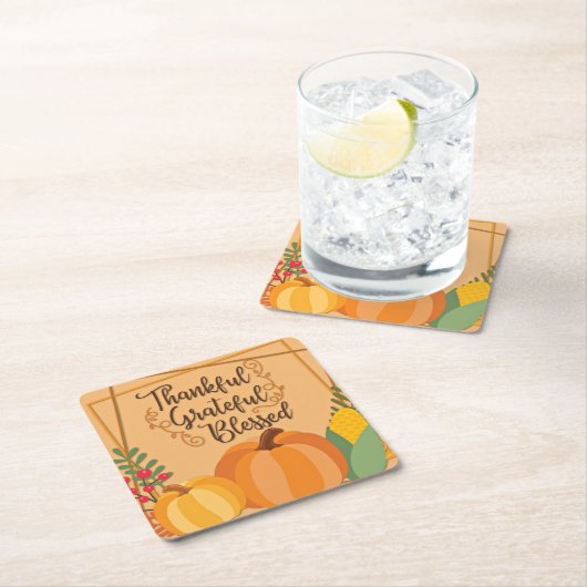 感謝と感謝と賛美、 スクエアペーパーコースター (インサイチュ)