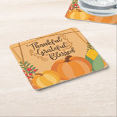感謝と感謝と賛美、 スクエアペーパーコースター (アングル)