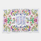 感謝と感謝と賛美、 | フォークアートフラワー キッチンタオル (横)