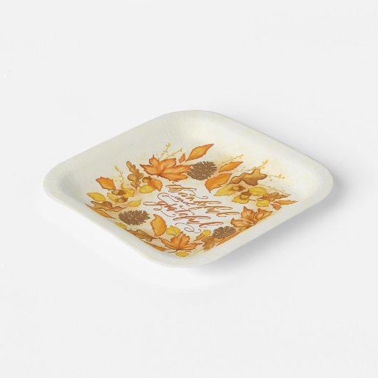 感謝と感謝のパーティープレート ペーパープレート (傾斜あり)