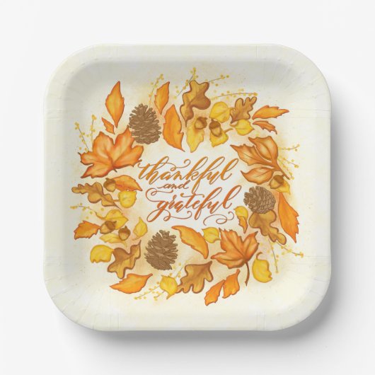 感謝と感謝のパーティープレート ペーパープレート (正面)