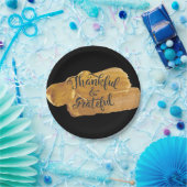 感謝と感謝のフェイク金ゴールド絵を描感謝祭 ペーパープレート (パーティー)