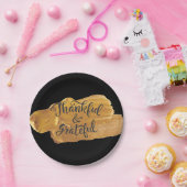 感謝と感謝のフェイク金ゴールド絵を描感謝祭 ペーパープレート (パーティー)