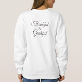 感謝と感謝のホワイトパンプキンブラウン葉材 スウェットシャツ (裏面)