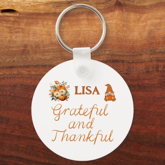 感謝と感謝の名前モノグラム | キーホルダー (正面)