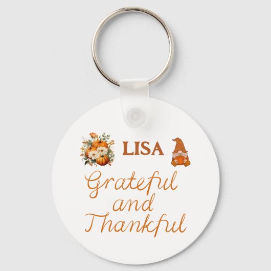 感謝と感謝の名前モノグラム | キーホルダー (裏面)