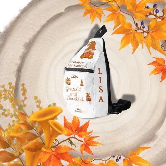 感謝と感謝の名前モノグラム | スリングバッグ