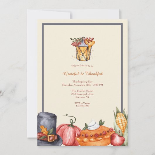 感謝と感謝の感謝祭 招待状 (正面)