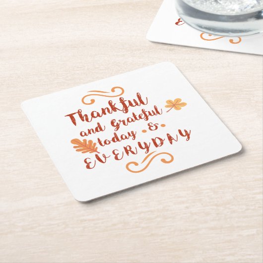 感謝と感謝の感謝 スクエアペーパーコースター (アングル)