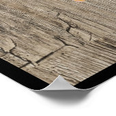 感謝と感謝の木素朴材 ポスター (角)