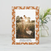 感謝と感謝の気持ち賛美を表す家族写真カード 案内状 (スタンド正面)