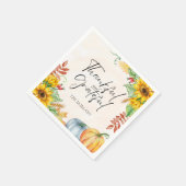 感謝と感謝の水の色のカボチャ スタンダードカクテルナプキン (角)