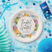 感謝と感謝の水色カボチャ秋 ペーパープレート (パーティー)
