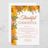 感謝と感謝の紅葉感謝祭 招待状 (正面/裏面)