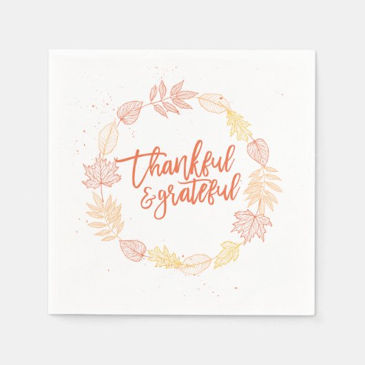 感謝と感謝の紙ナプキンス スタンダードカクテルナプキン (正面)