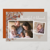 感謝と感謝祭賛美の写真 シーズンカード (正面/裏面)