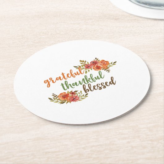 感謝と感謝賛美と ラウンドペーパーコースター (アングル)