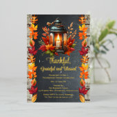 感謝と感謝賛美のディナー 箔招待状 (立ち正面)