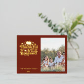 感謝と感謝賛美のフォトカード 箔シーズンポストカード (立ち正面)