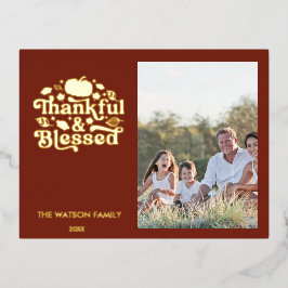 感謝と感謝賛美のフォトカード 箔シーズンポストカード