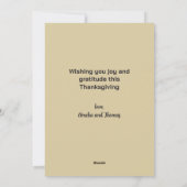 感謝と感謝 | パンプキイタリアンンを持つ少年 シーズンカード (裏面)