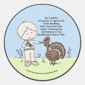 感謝と感謝 ラウンドシール (正面)