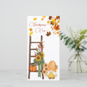 感謝と感謝：感謝祭招待状 サンキューカード (スタンド正面)