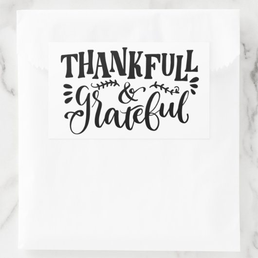 感謝と感謝 長方形シール (バッグ)