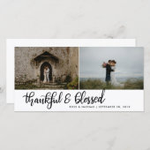 感謝と手書賛美きの2枚の写真 サンキューカード (正面/裏面)