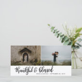 感謝と手書賛美きの2枚の写真 サンキューカード (スタンド正面)