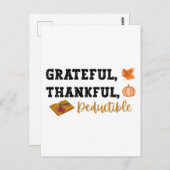 感謝と控除 - 会計士のためのユーモア ポストカード (正面/裏面)