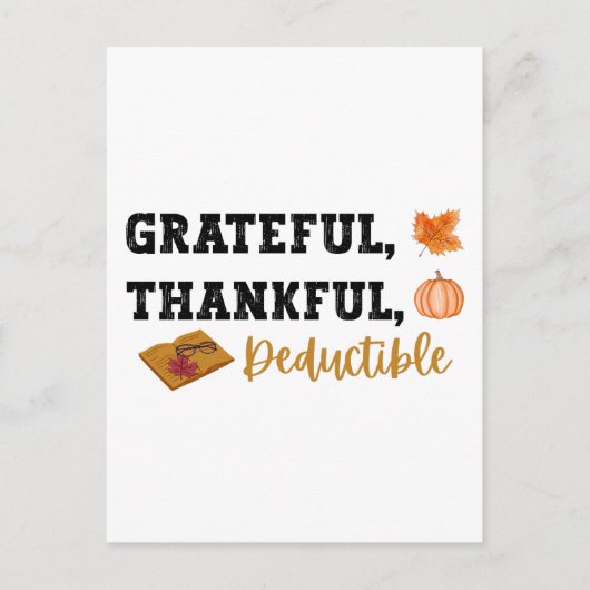 感謝と控除 - 会計士のためのユーモア ポストカード (正面)