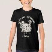 感謝と満腹の七面鳥のサンクスギビング トライブレンドTシャツ (正面)